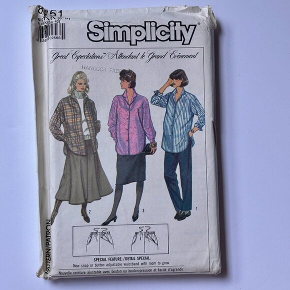 Simplicity Pattern 8251 Great Expectations top and skirt options - Picture 1 of 2